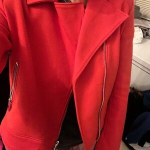 Elizabeth and James orange moto jacket